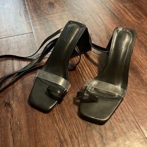 Black strappy heels